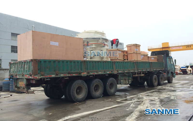 SANME SMS3000 Fully Hydraulic Cone Crusher is Delivered to Korea